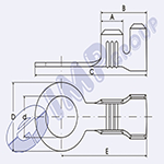 Końcówka oczkowa Ø 6,2 – grubość materiału 0,70 – zakres 3-6 mm² - CuZn/Sn – szpula (2.000 szt.)