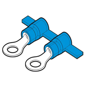 Końcówki oczkowe izolowane | M6/1, 1.5÷2.5mm² (AWG 16÷14) - kolor niebieski | UL94, bezhalogenowe, 115°C | Opakowanie: szpula 1750 szt. | CEMBRE